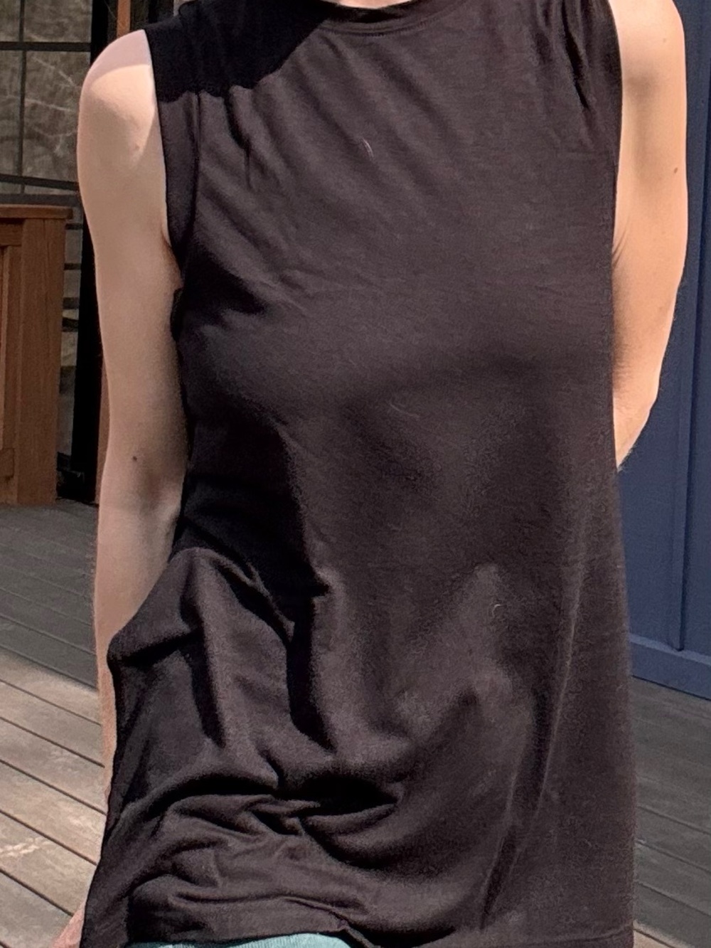 Athletic Works Black Longline Side Slit Tank Small